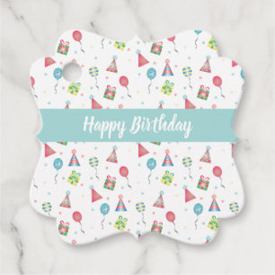 Étiquettes Cadeau Joyeux Ballons de fête d'anniversaire Motif Casque