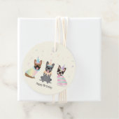 Étiquettes Cadeau Joyeux Bulldogs français (En situation)