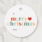 Étiquettes Cadeau Joyeux cadeau de Noël coloré moderne (Devant)