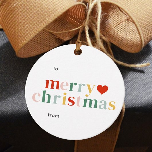 Étiquettes Cadeau Joyeux cadeau de Noël coloré moderne