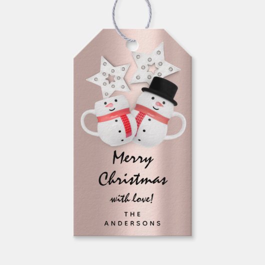 Étiquettes-cadeau Joyeux cadeau de vacances Joyeux Rose de Nouvel An (Devant)