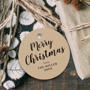 Étiquettes Cadeau Joyeux cadeau Noël Kraft