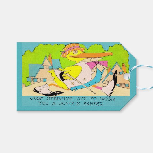 Étiquettes-cadeau Joyeux canard de Pâques (Devant (Horizontal))