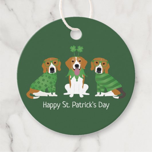 Étiquettes Cadeau Joyeux chien Beagle Jour de la Saint Patrick (Devant)