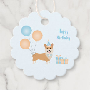 Étiquettes Cadeau Joyeux Chien de Corgi Anniversaire