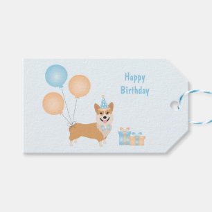 Étiquettes-cadeau Joyeux Chien de Corgi Anniversaire