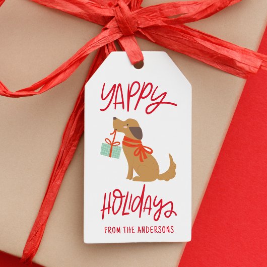 Étiquettes-cadeau Joyeux Chien Joyeux Vacances