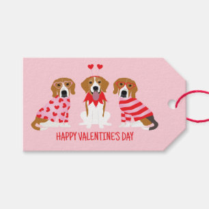 Étiquettes-cadeau Joyeux Chiens Beagles de la fête des Valentines