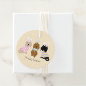 Étiquettes Cadeau Joyeux Chiens Goldendoodle de Pâques (En situation)