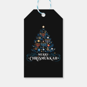 Étiquettes-cadeau Joyeux Chrismukkah Fête juive Hanukkah