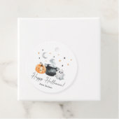 Étiquettes Cadeau Joyeux Citrouille du fantôme d'Halloween (En situation)