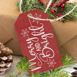 Étiquettes-cadeau Joyeux classique et bon Noël tendance