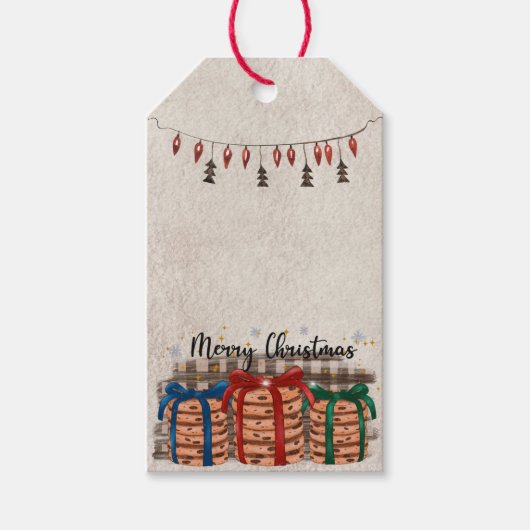 Étiquettes-cadeau Joyeux Cookies au chocolat de Noël (Devant)