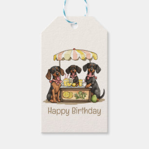 Étiquettes-cadeau Joyeux Dachshund Dogs Lemonade Stand