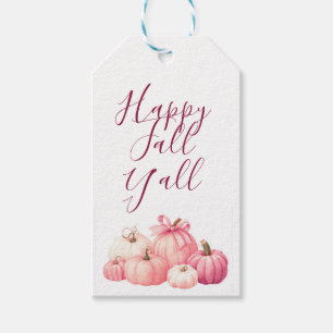 Étiquettes-cadeau Joyeux Dessous de verre Citrouilles rose Halloween