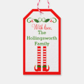 Étiquettes-cadeau Joyeux elfe de vacances (Dos)