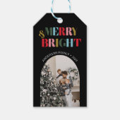 Étiquettes-cadeau Joyeux et brillant coloré RetroChristmas Photo Noi (Devant)