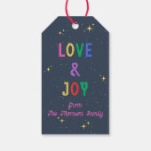 Étiquettes-cadeau Joyeux et brillant marine (Dos)