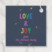 Étiquettes Cadeau Joyeux et brillant marine (Dos)