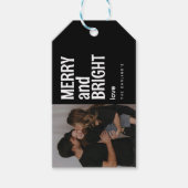 Étiquettes-cadeau Joyeux et brillant Noël photo tendance (Devant)