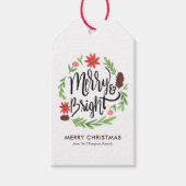 Étiquettes-cadeau "Joyeux et brillant" Photo de la couronne (Devant)