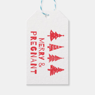 Étiquettes-cadeau Joyeux et enceinte à Noël