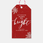 Étiquettes-cadeau Joyeux Et Lumineux Buffle De Flocon De Neige De No (Devant)