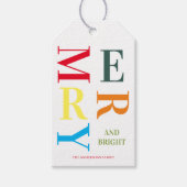 Étiquettes-cadeau Joyeux Et Lumineux, Coloré Moderne (Devant)