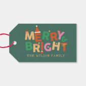 Étiquettes-cadeau Joyeux et lumineux Noël coloré (Dos (Horizontal))