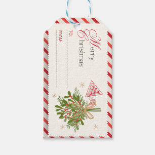 Étiquettes-cadeau joyeux et lumineux, noël moderne, rouge vif, rouge
