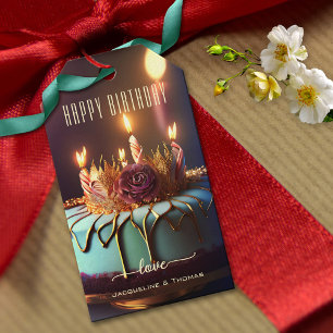 Étiquettes-cadeau Joyeux gâteau de fête d'anniversaire