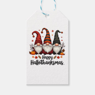 Étiquettes-cadeau Joyeux Hallothanksmas Halloween Noël Gnomes