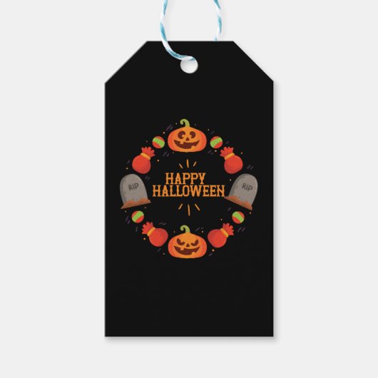 Étiquettes-cadeau Joyeux Halloween (Devant)