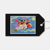 Étiquettes-cadeau Joyeux Halloween Broomstick Mice mice sorcière (Devant (Horizontal))