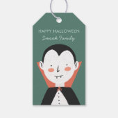 Étiquettes-cadeau Joyeux Halloween Dracula (Devant)