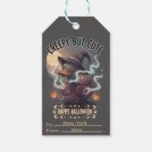 Étiquettes-cadeau Joyeux Halloween effrayant mais mignon (Devant)