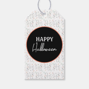 Étiquettes-cadeau Joyeux Halloween Ghost Candy main Lettering Doodle