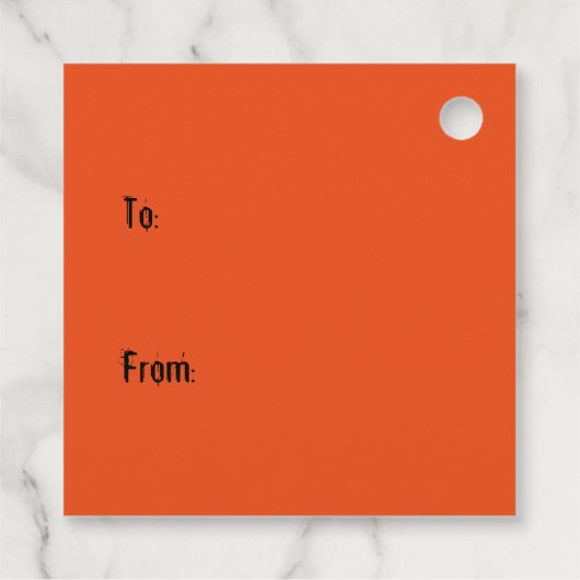 Étiquettes Cadeau Joyeux Halloween gothique noir orange (Dos)