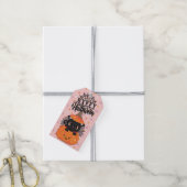 Étiquettes-cadeau Joyeux Halloween Kawaii Chat noir dans un Citrouil (Avec de la ficelle)