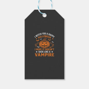 Étiquettes-cadeau Joyeux Halloween Vampire Citrouille Sorcière Chape