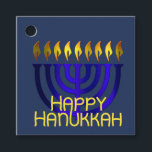 Étiquettes Cadeau Joyeux Hanoukka Menorah Blue<br><div class="desc">Joyeux Hanoukka Menorah Blue</div>