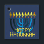Étiquettes Cadeau Joyeux Hanoukka Menorah Blue<br><div class="desc">Joyeux Hanoukka Menorah Blue</div>