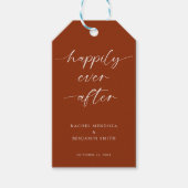 Étiquettes-cadeau Joyeux Jour Après Mariage Script Boho Terracotta (Devant)