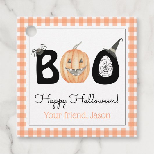 Étiquettes Cadeau Joyeux Jour de Boo Trick ou Traiter Halloween (Devant)