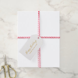 Étiquettes-cadeau Joyeux Jours d'or Script