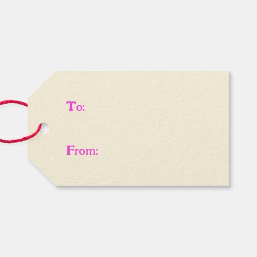 Étiquettes-cadeau Joyeux Joyeux Fuchsia et Noël orange (Dos (Horizontal))