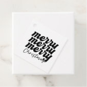 Étiquettes Cadeau joyeux joyeux noël noir et blanc (En situation)