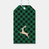 Étiquettes-cadeau Joyeux Joyeux Noël Or Noir & Vert Plaid (Dos)