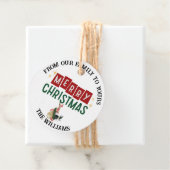 Étiquettes Cadeau Joyeux Joyeux Texte de Noël mignon Cadeau de Noël (En situation)