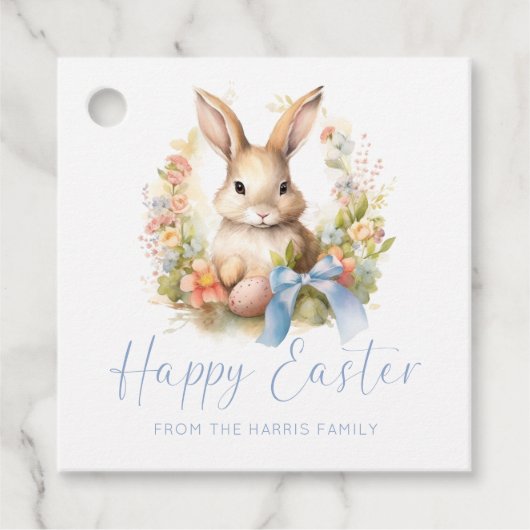 Étiquettes Cadeau Joyeux Lapin de Pâques (Devant)